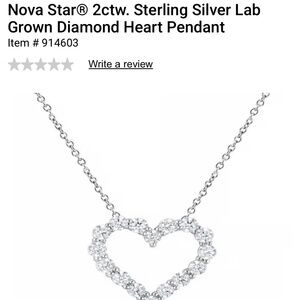 Nova Star Sterling Silver lab grown diamond heart pendant